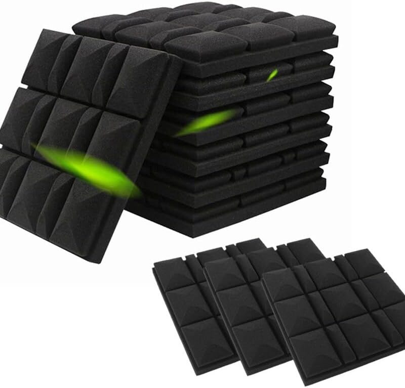 2" X 12" X 12" Acoustic Foam Panels 10 Pack Mushroom Recording Studio Wedge Tiles Sound Proofing Padding Non-Adhesive Sound Absorbing Wall Tiles,