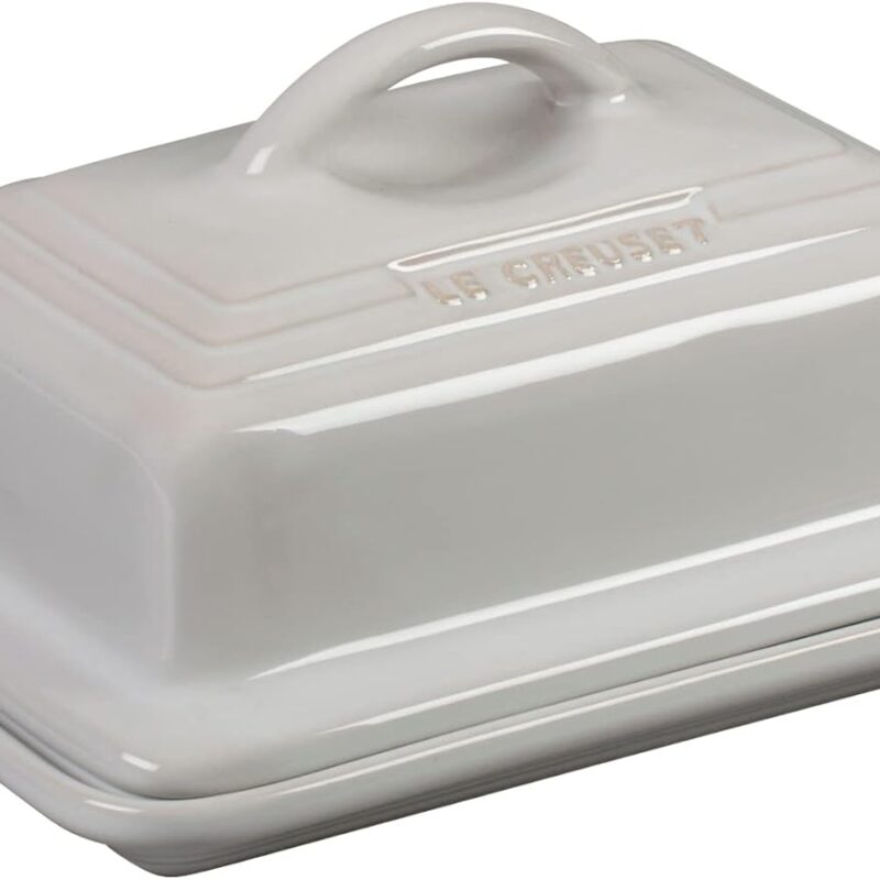 Le Creuset Stoneware European Butter Dish, White