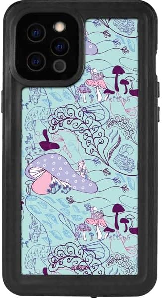 Skinit Waterproof Phone Case Compatible with iPhone 12 Pro Max - Officially Licensed Disney Alice in Wonderland (Animated) Mushrooms Print Pattern Design