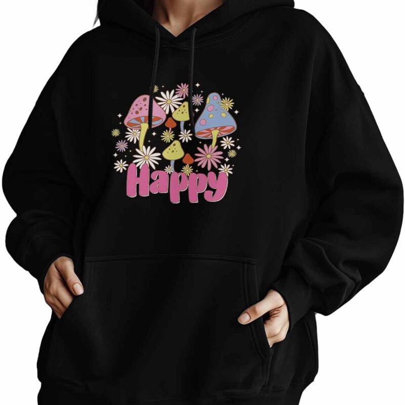 Womens Hoodies Fashion Hooded Sweatshirts Mushroom Casual Long Sleeve Drawstring Pullover Tops Shirt