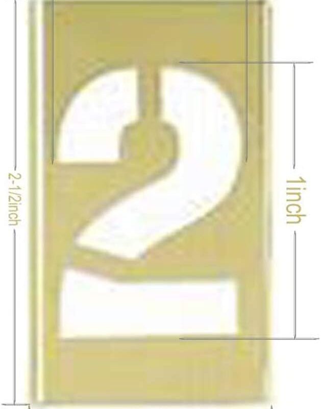 Deezio 1 Inch Brass Stencil Kit, Numbers and Punctuations Number Stencil - 15 Piece Set