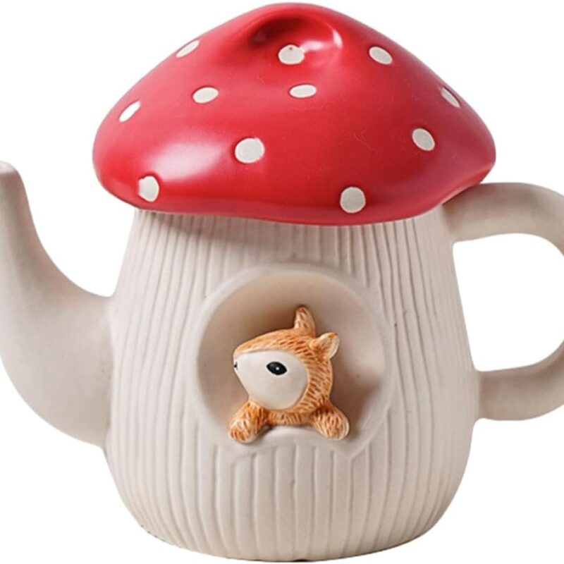 Girl's Heart Red Mushroom Underglaze Colored Ceramic Bowls, Tableware, Microwave Ovens Can Be Used For Cute Soup Bowls, Instant Noodles Bowls, And Plates-kettle