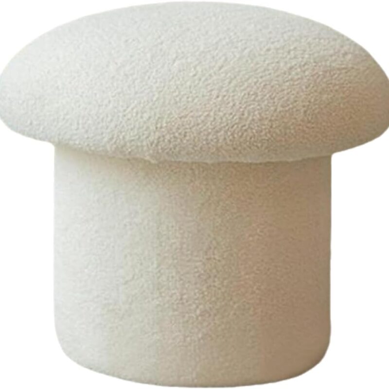 Foot Stool,Small Footstool Mushroom Shape,Sofa Bench Simple Modern Comfortable Soft Foot Stool for Home Decoration,for Bedroom Living Room Bedside Doorway
