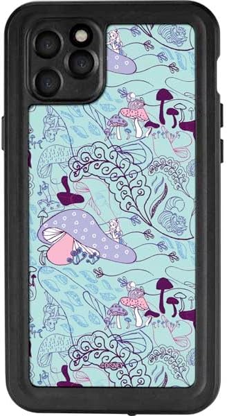 Skinit Waterproof Phone Case Compatible with iPhone 11 Pro Max - Officially Licensed Disney Alice in Wonderland (Animated) Mushrooms Print Pattern Design