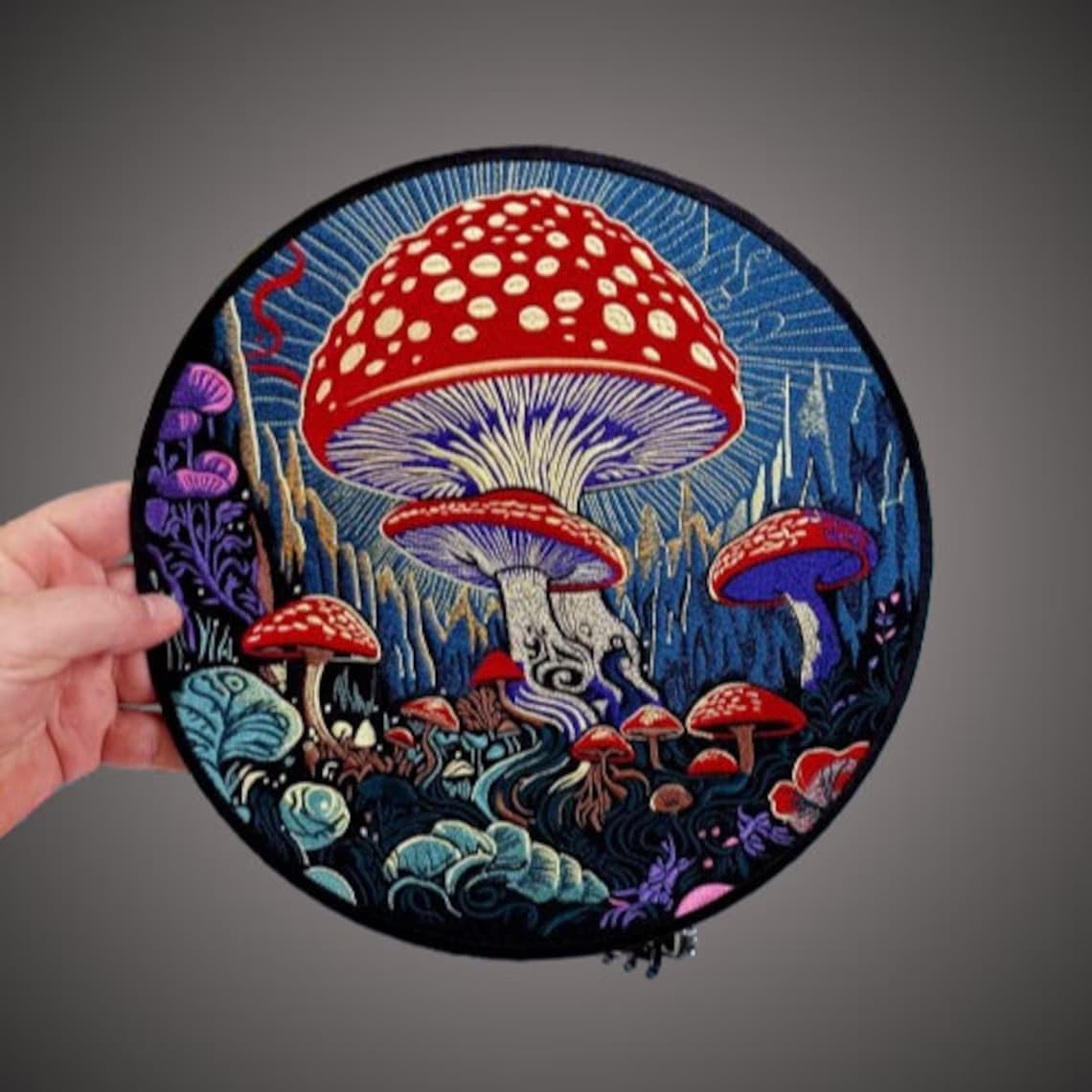 610piiYbYxL._AC_SL1140_.jpg Psychedelic Magic Mushrooms Back Patch for Jackets (Set)