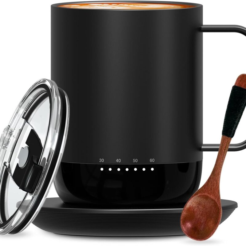 vsitoo S3 Pro+ Temperature Control Self Heating Smart Mug 14 oz, Improved Design,Smart LED Light/APP Control/Auto Sleep/5 Level Temperature Setting