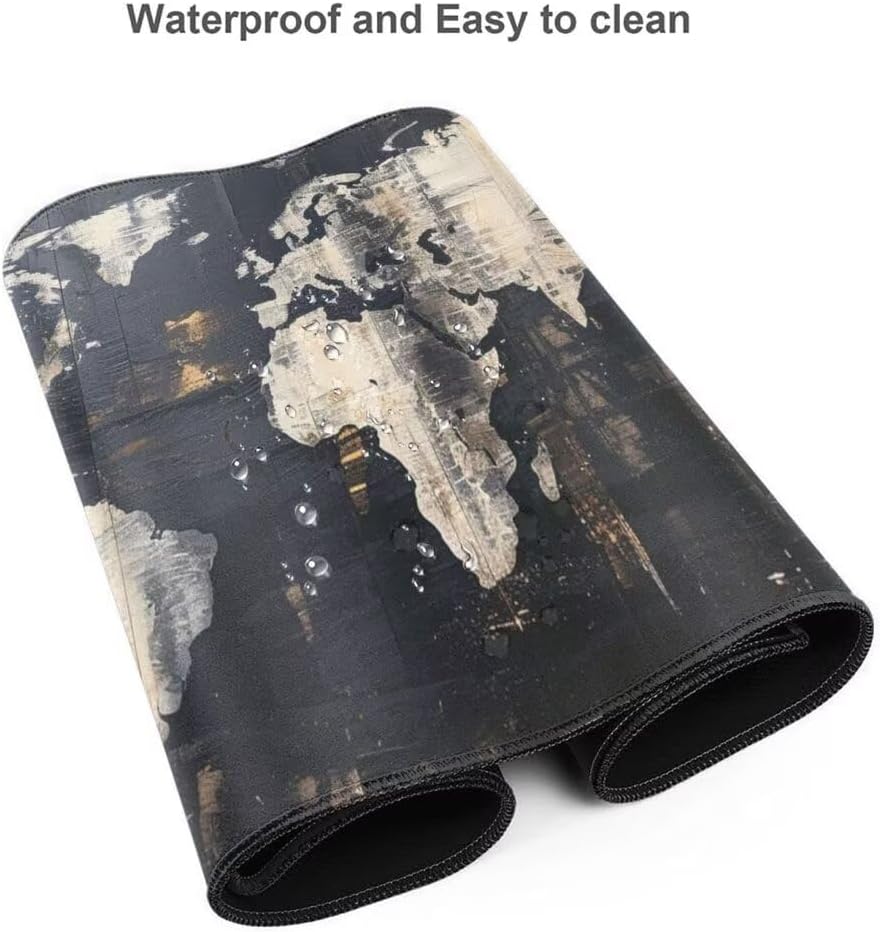 614MdKqE9oL._AC_SL1080_.jpg Large Mouse Pad 39.4 x 19.7 inch, Vintage Mouse Pad with Non-Slip Rubber Base, World Map Mousepad Desk Mat with Stitched Edges, Gaming Mouse Pad Waterproof Mouse Pads for Desk, Office Supplies, gq782 - Image 6