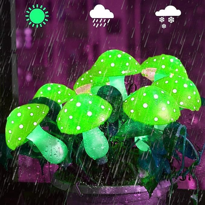 615IzHfn5EL._AC_.jpg Solar Mushroom Lights, 12Pack 10M Mushroom Solar Lights Outdoor Garden Waterproof, 8 Lighting Modes Solar Mushroom Lights (Green) - Image 5