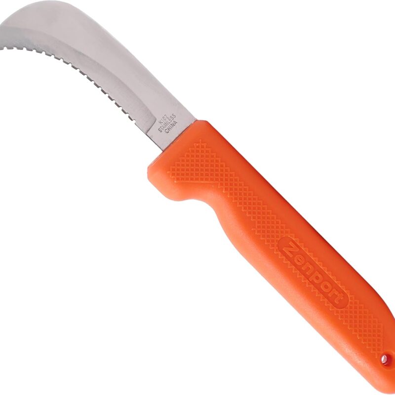 Zenport K102 Harvest Utility Knife with 3-Inch Stainless Steel Serrated Blade, Box of 24