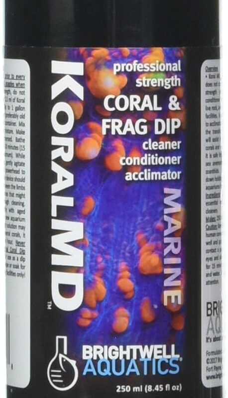 Brightwell Aquatics Koral MD Pro - Professional Strength Coral & Frag Dip & Cleaner, Conditioner & Acclimator for Coral Aquarium Tanks - Aquarium Water Treatments & Reef Supplies, 8.45 fl oz