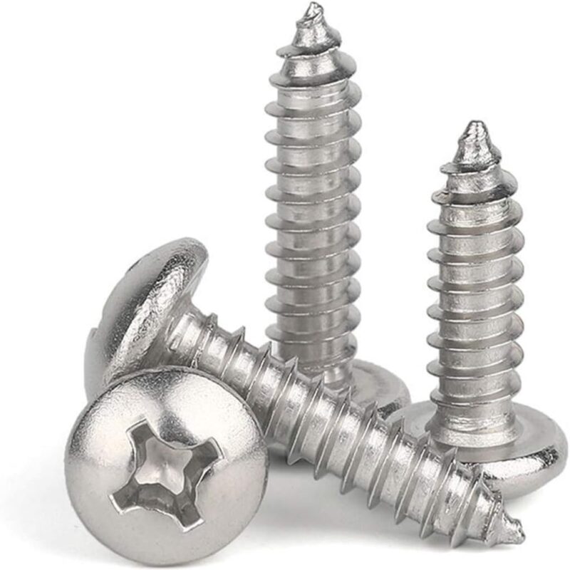 Fastener Self Tapping Screws and Wood Screw Quality Fasteners, Phillips Drive Self-Drilling Screws,Mushroom Pan Round Head,M4,Stainless Steel Pan Head Phillips Self Drilling Screws (Color : M4*50/100
