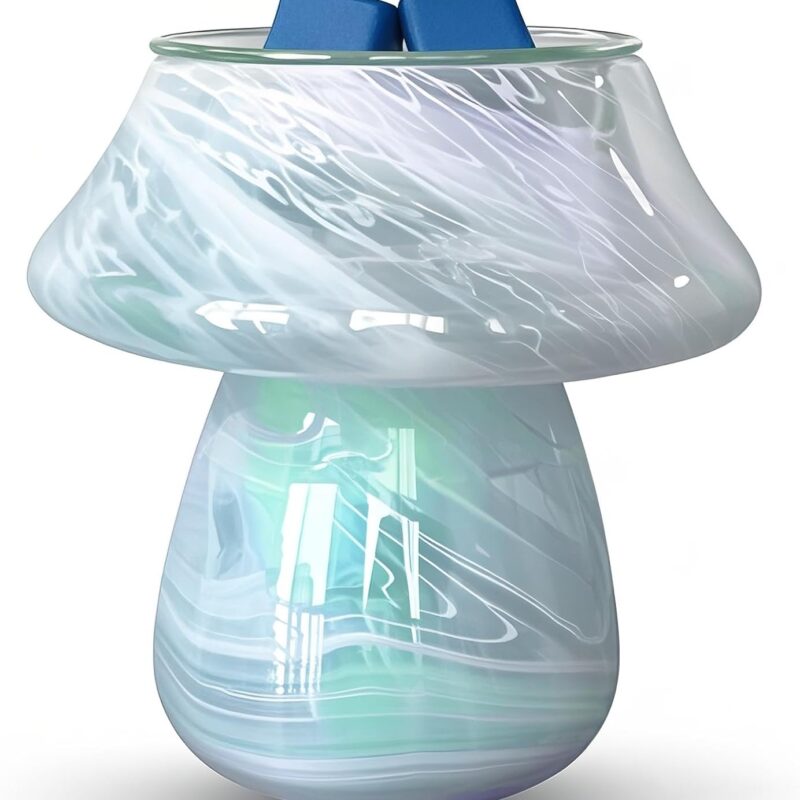 Electric Mushroom Wax Warmer, Flameless 3-in-1 Cute Wax Melt Warmer for Scented Wax Essential Oil Burner Diffuser Decor Lamp for Women, Energy-Efficient & Easy-Clean Compact Design