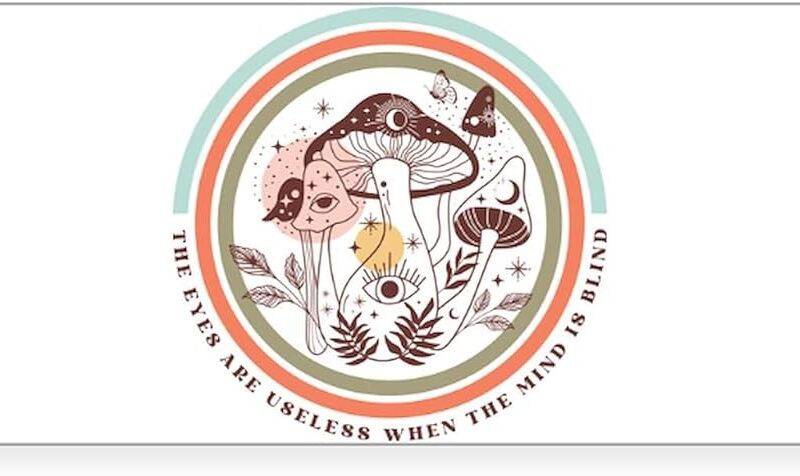 CafePress Boho Mystical Mushrooms Bumper Sticker Sticker (Bumper 50 pk)