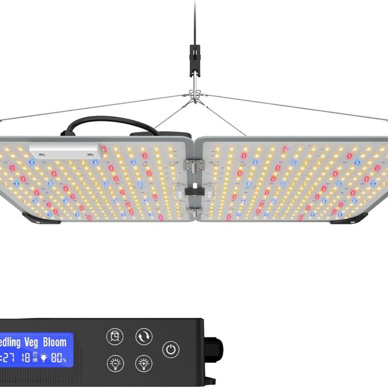 Grow Lights for Indoor Plants, 120W LED Grow Light Full Spectrum, with Samsung LM218B+ Diodes(512 Pcs),HD Digital, 3 Modes, 24H Timer, 10-100% Dimming for 3X3 / 4X4 ft Grow Tent