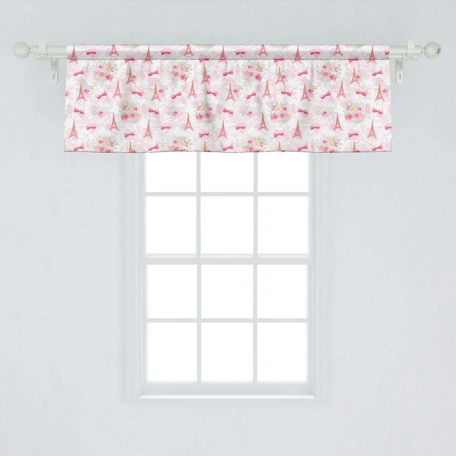 61HMHJJMlfL._AC_SL1500_.jpg Ambesonne Mushroom Window Valance Pack of 2, Various Graphics of Mushrooms Pixel Sketch Flourish Line Art Cartoon Styles, Rod Pocket Curtain for Kitchen Bedroom, 54" X 18", Pale Rose Dark Coral