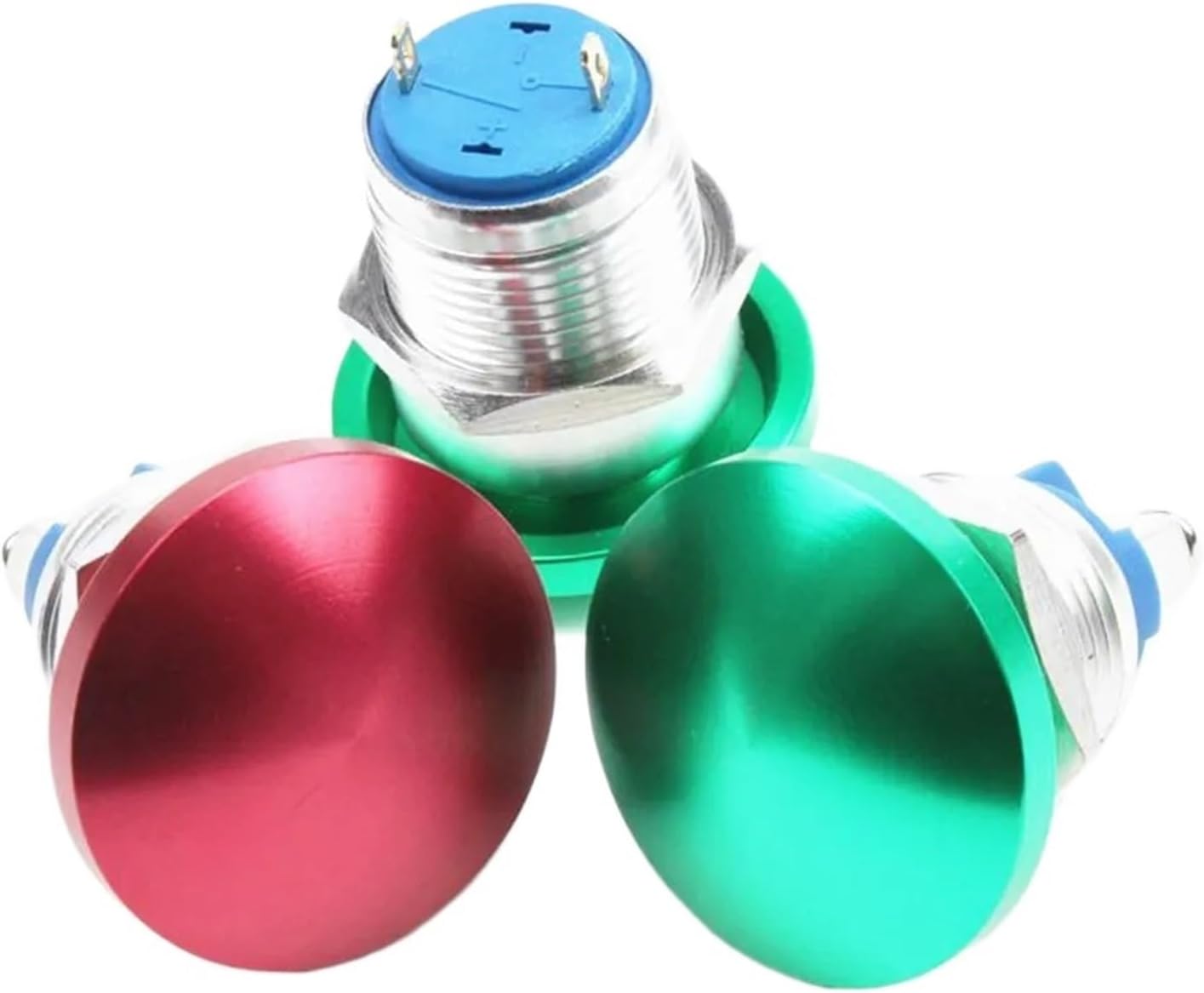 61KFNXnUUiL._AC_SL1500_.jpg 10pcs 16mm Metal Waterproof Alloy Push Button Switch Mushroom Momentary 1NO Button Screw Terminal Screw Press Button(Green,Pin Terminal)