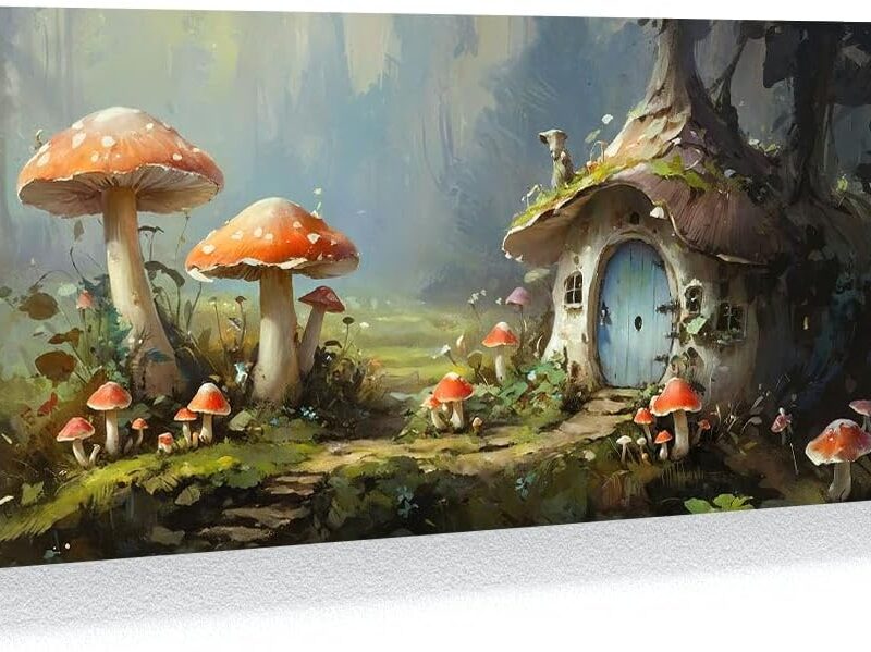 Sense Canvas Mushroom Enchantment 15 Canvas Art - Home Decor Wall Art Print Poster Painting Large 40x16 / 0.75"