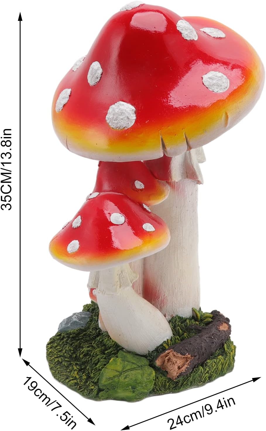 61LHGuy-cVL._AC_SL1500_.jpg Garden Mushroom Ornament, Synthetic Resin 5 Head Outdoor Mushroom Statue, Mushroom Statue Miniature for Garden Courtyard Balcony Home Decor - Image 2