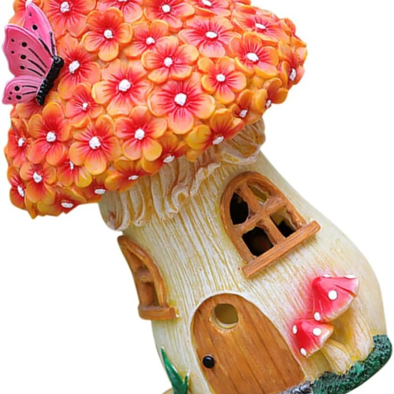 Camping Lantern, Portable Collapsible Hanging Light Essential for Home, OutdoorSolar Pathway Lights Garden Decor Lamp Mushroom House Decor Solar Powered Mushroom House Outdoor Lights