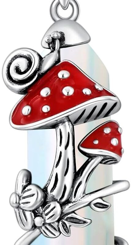 Mushroom Necklace Sterling Silver Snail Pendant Necklace Gift for Women s