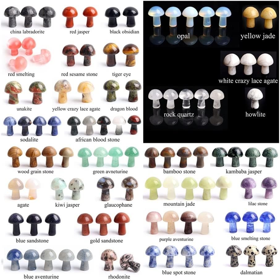 61QNs7J99oL._AC_SL1001_.jpg 20pcs Crystal Mini Mushroom Box Natural Stone Specimen Reiki Gemstone Home Aquarium Decor Beautiful Crystal - Image 4