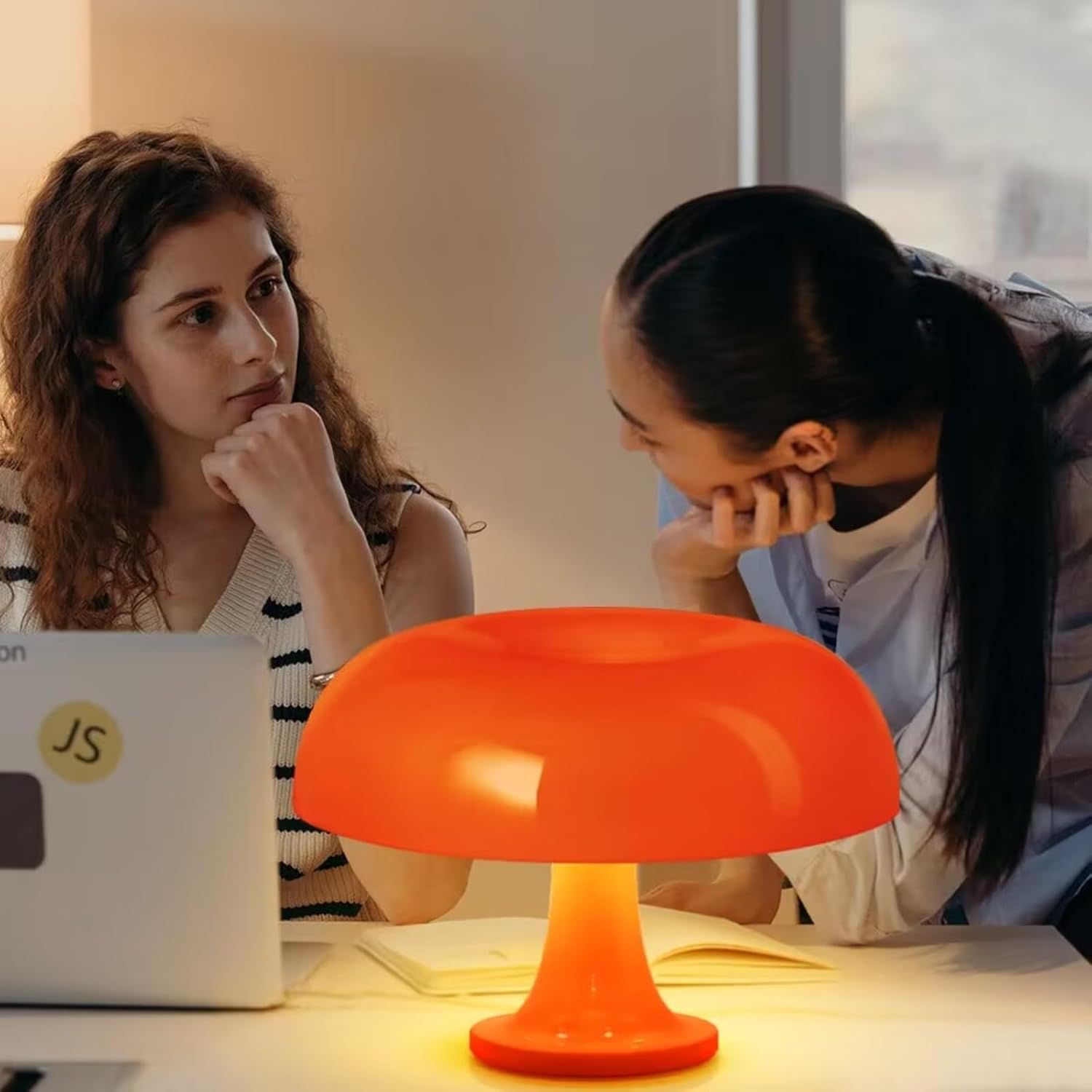 61RUWP8y8JL._AC_SL1500_.jpg Mushroom Lamp, Orange Table Lamp for Room Aesthetic Modern Lighting and Bedroom Retro Living Room Decor (Orange) - Image 7