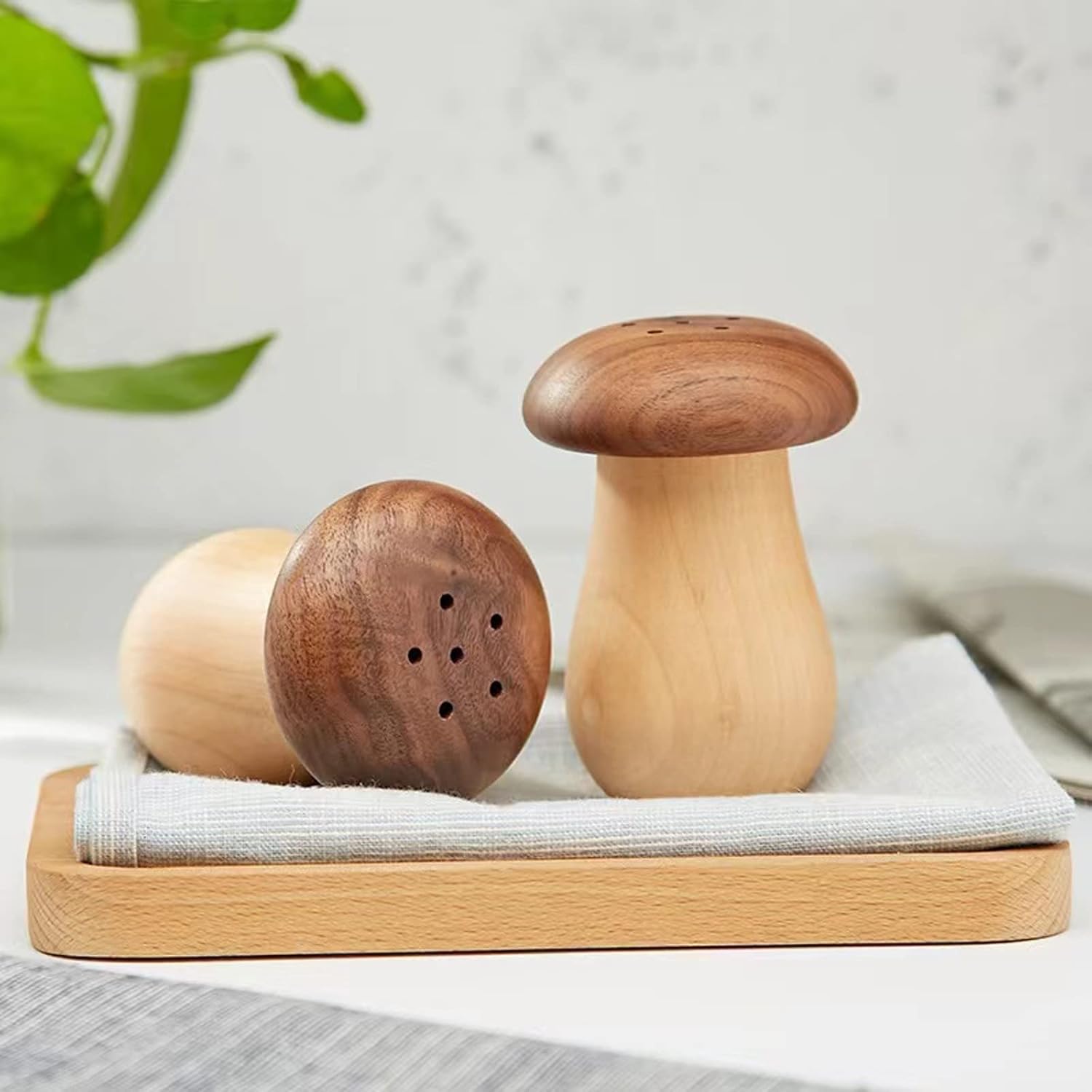 61S-xSKh9GL._AC_SL1500_.jpg Toothpick Dispenser Wooden Toothpick Holder Dispenser Cute Mushroom Tooth Pick Container for Home Kitchen Restaurant Use (with Toothpicks) - Image 2