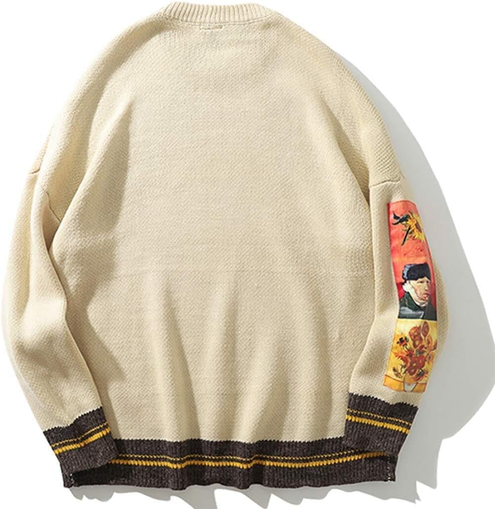 61Sx9GdDxGL._AC_SL1100_.jpg Aelfric Eden Oversized Sweater Graphic Van Gogh Printed Unisex 90s Vintage Women Knit Sweaters Men Casual 2024 Pullover - Image 2