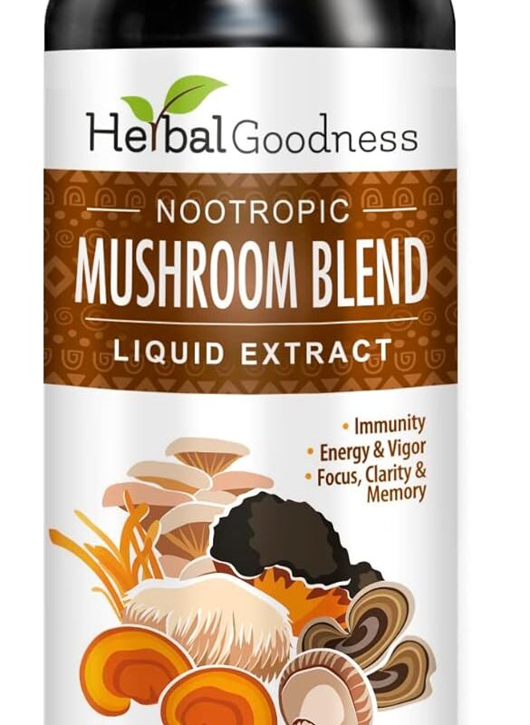Mushroom Blend Nootropic Mushroom Extract - Immune Support, Joint Health Support, Brain Support, Nootropic Health - Organic Mushroom Supplement -Herbal Goodness(Pack of 12)