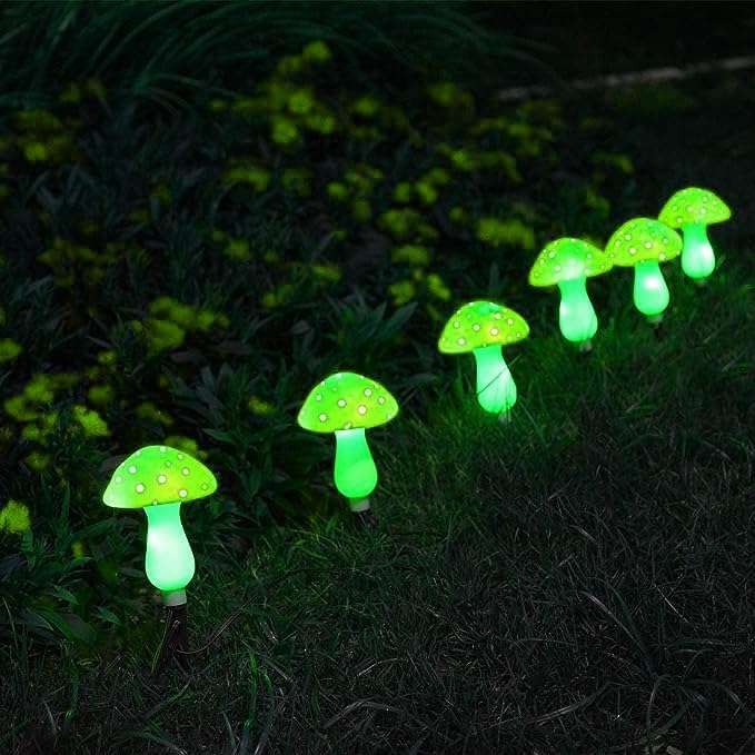61W6BiBU68L._AC_.jpg Solar Mushroom Lights, 12Pack 10M Mushroom Solar Lights Outdoor Garden Waterproof, 8 Lighting Modes Solar Mushroom Lights (Green) - Image 7