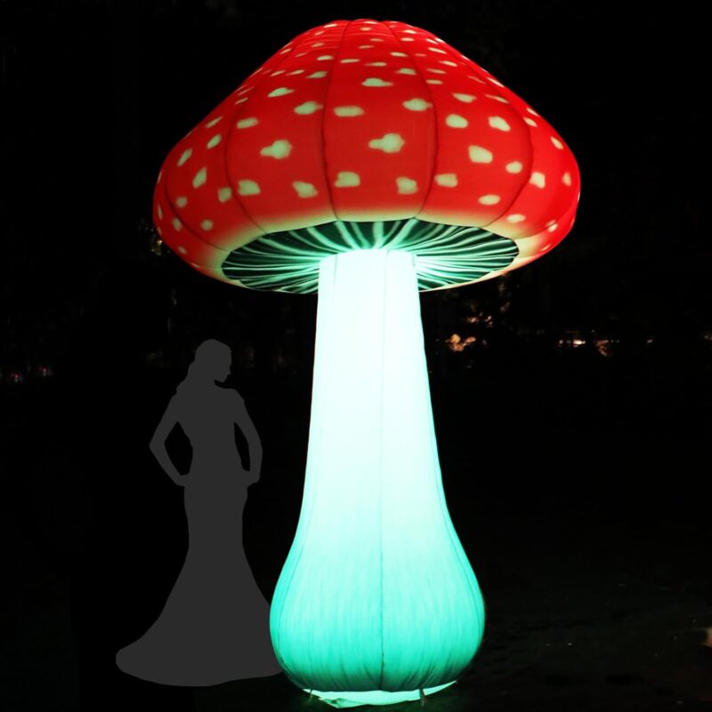 Large Inflatable Mushroom 10FT Contains a Fan and Built-in Light Strip for All Kinds of Party Backyard Decorations for All Kinds of Holidays