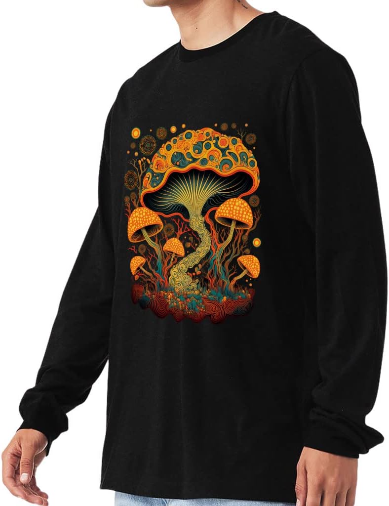 61YliOiYxXL._AC_SL1024_.jpg Magic Mushroom Long Sleeve T-Shirt - Print T-Shirt - Unique Long Sleeve Tee - Image 2