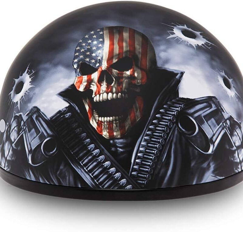 Daytona Helmets Half Skull Cap Motorcycle Helmet – DOT Approved [Graphics]…