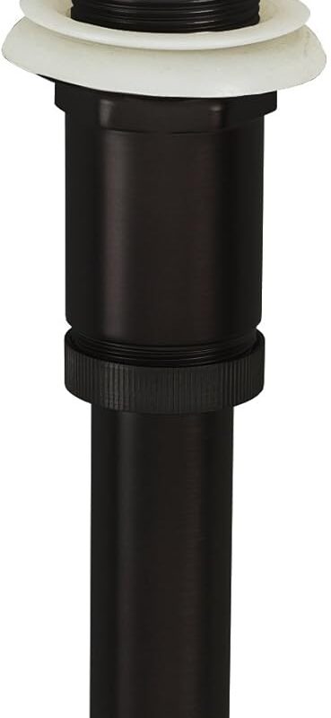 Westbrass R410A-62 Mushroom Style Push-Down Lavatory Bathroom Sink Drain Assembly with Overflow Holes - Exposed, Matte Black