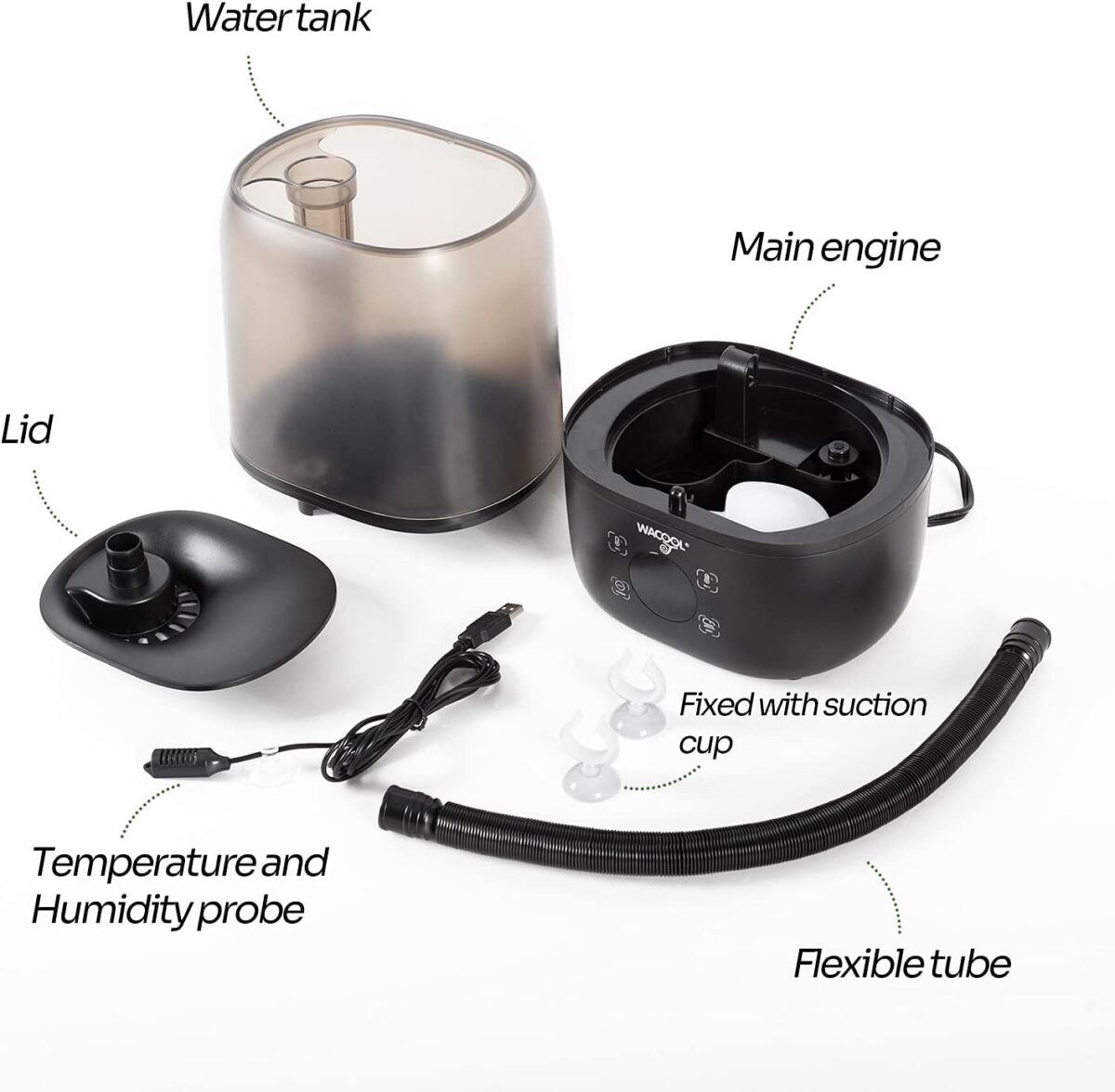 Tortoise Humidifier WACOOL Reptile Fogger with Humidity Controller, 4L Large Tank Reptile ...