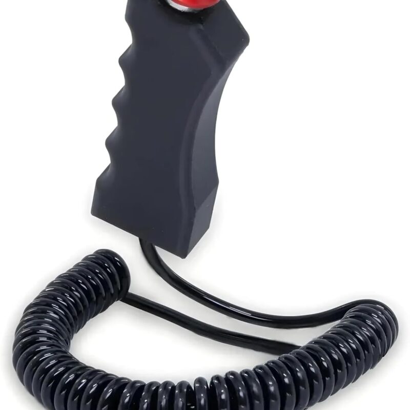 Nitrous Outlet Quick Fire Pistol Grip Momentary Mushroom Cap Push Button with Spiral Stretch Cord