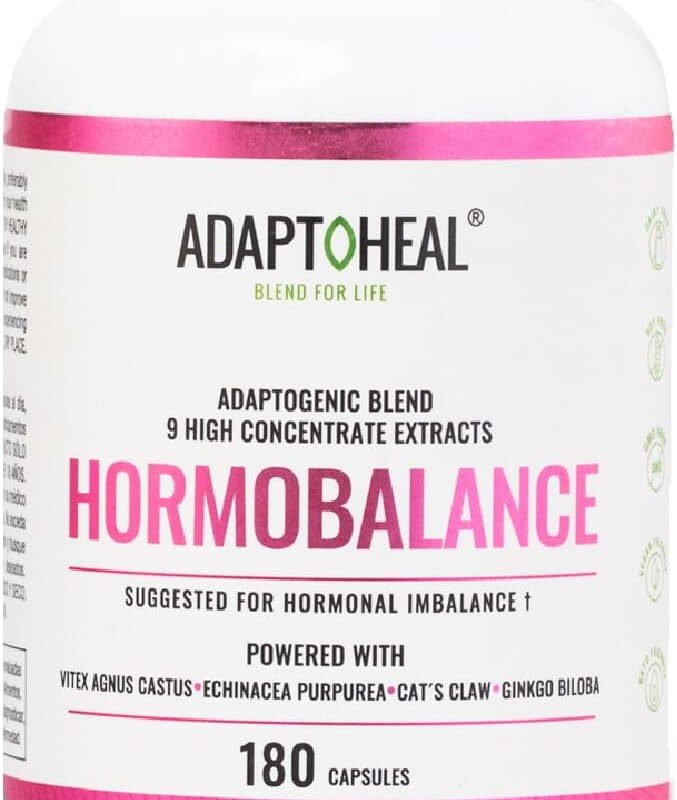 Hormone Balance for Women - Adaptogens Supplement - Vitex, Ginseng and Cat’s Claw – Vegan, Gluten and Dairy Free (180 Capsules / 700 mg)