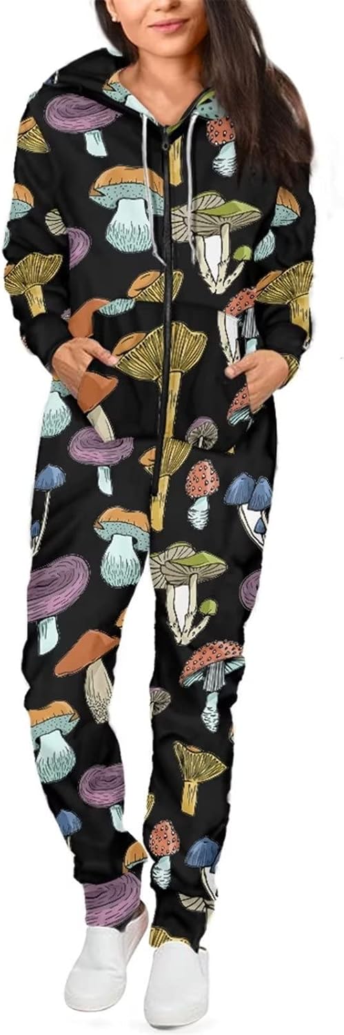 61islrpOCNL._AC_SL1500_.jpg AFPANQZ Unisex Jumpsuit Fitted Hoodies Jumpsuit Home Pajamas with Hooded Front Pocket Onesie Tracksuit S-4XL