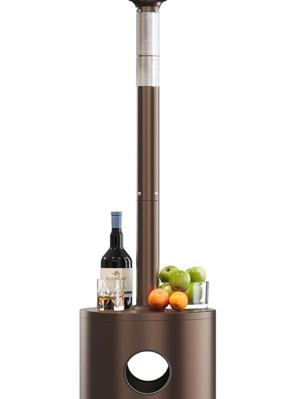 61kuEThK5gL._AC_SL1500_.jpg EAST OAK 50,000 BTU Patio Heater for Outdoor Use With Round Table Design, Double-Layer Stainless Steel Burner and Wheels, Outdoor Patio Heater for Home and Commercial, Bronze, 31.9" x 31.9" x 86.6"