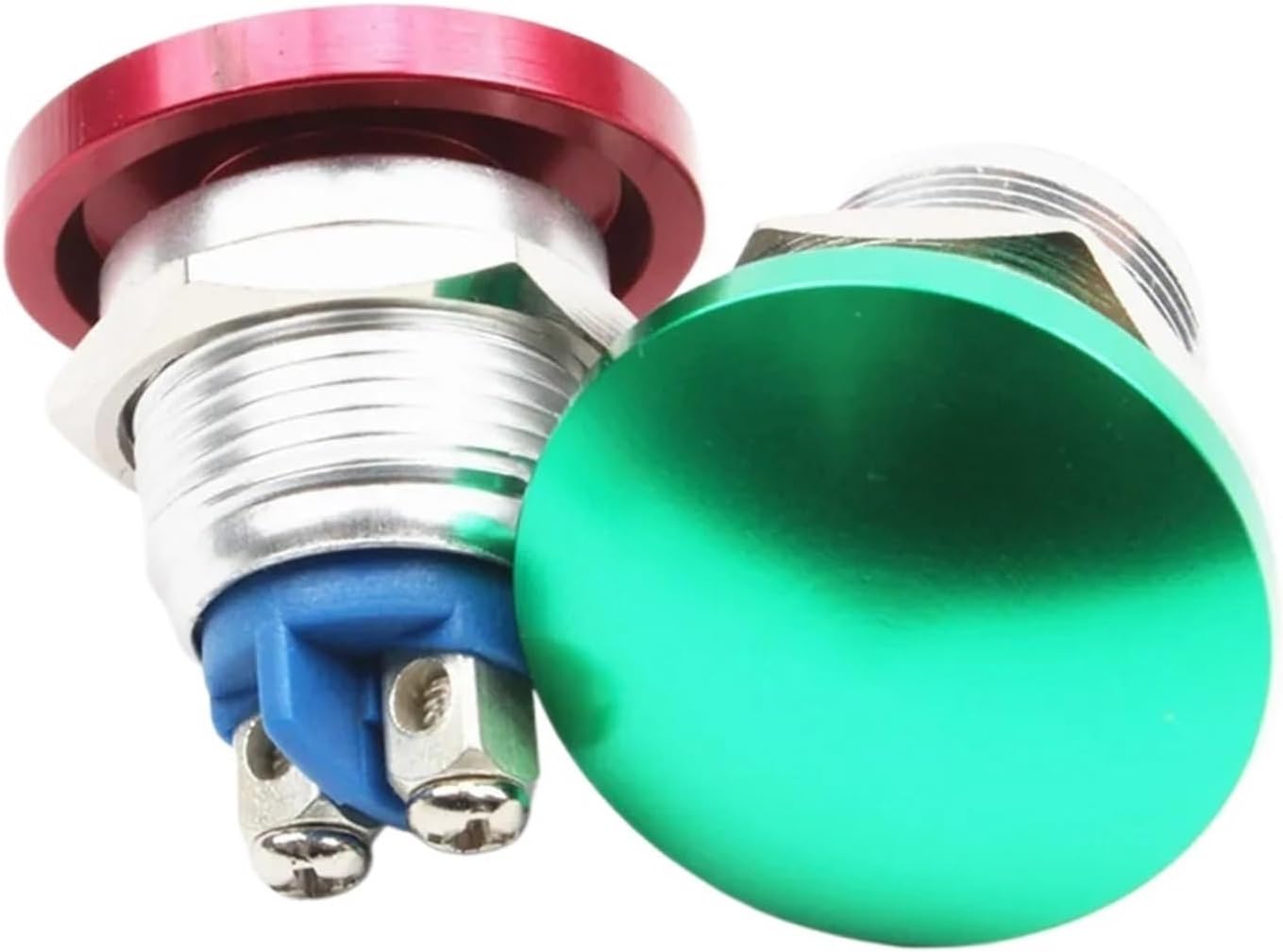 61lntrA8qQL._AC_SL1500_.jpg 10pcs 16mm Metal Waterproof Alloy Push Button Switch Mushroom Momentary 1NO Button Screw Terminal Screw Press Button(Green,Pin Terminal) - Image 2