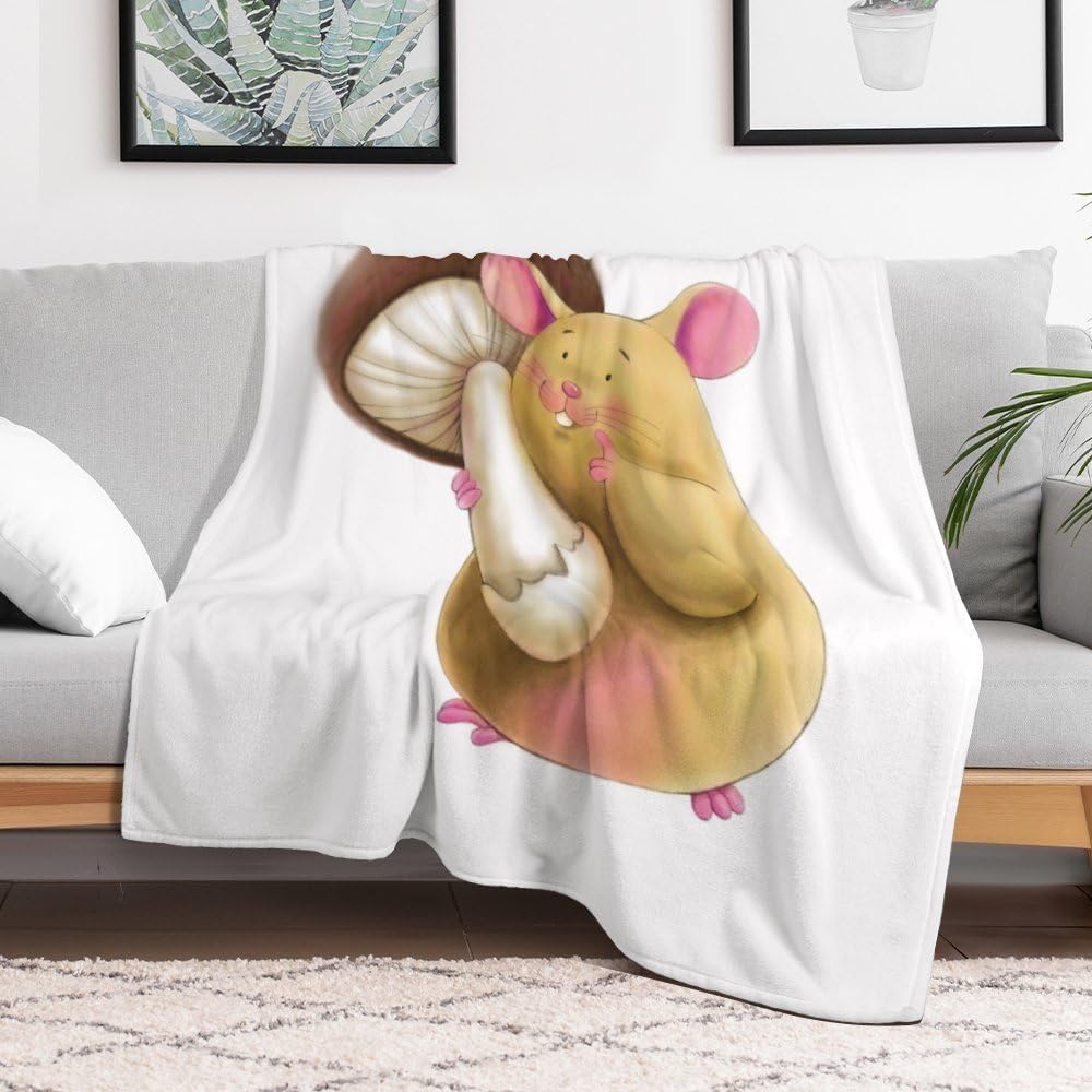 61mhUGbqgOL._AC_SL1000_.jpg Soft Throw Blanket Hamster Brown Mushroom Cozy Warm Flannel Comfy Fall Blankets Throws for Couch Bed Sofa All Season Women Men Lighweight Home Decor 60 * 80inches - Image 5
