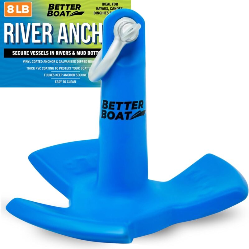 River Anchor, 8lb, Marine-Grade Coated Mushroom Anchor for Boats, Pontoons, Kayaks, Jon Boats, Row Boats, Small Boats, Available in 8, 12, 20, or 30 lbs