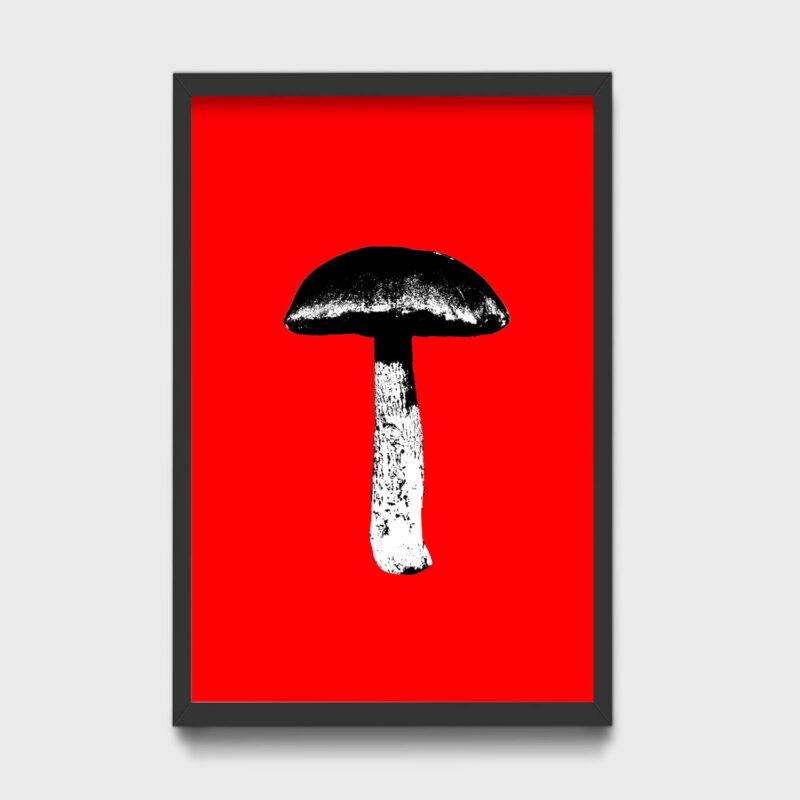 Ready to Hang in A4 Frame - Mushroom REDJECT - Art Print Poster Gift Retro - Magic LSD Psilocybin Psychonaut