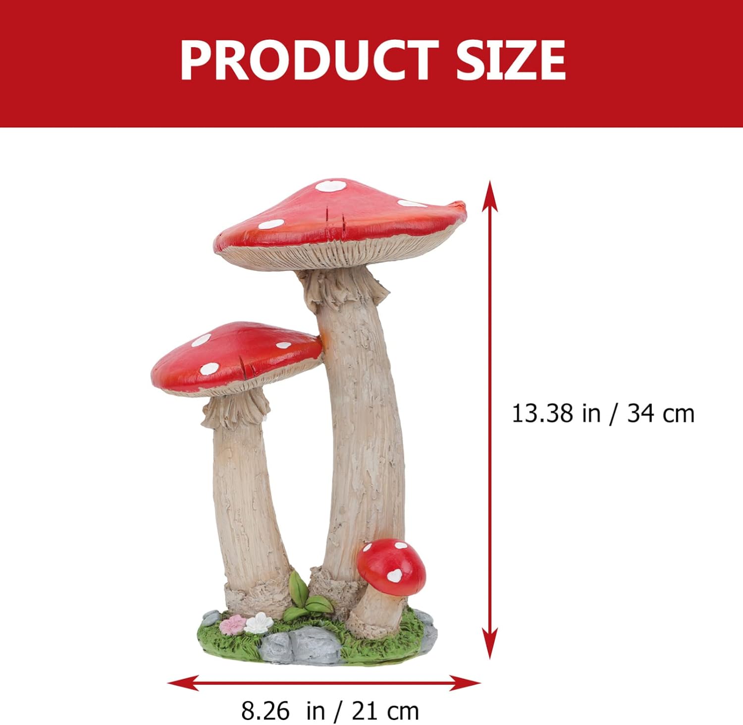 61uhtDWjE9L._AC_SL1500_.jpg balacoo Mushroom Ornament Mushroom Model Decors Mushroom Shape Decors Garden Decors Desktop Decors Lovely Mushroom Statues Decorative Resin Mushrooms Mushroom Decors Resin Decorations - Image 2