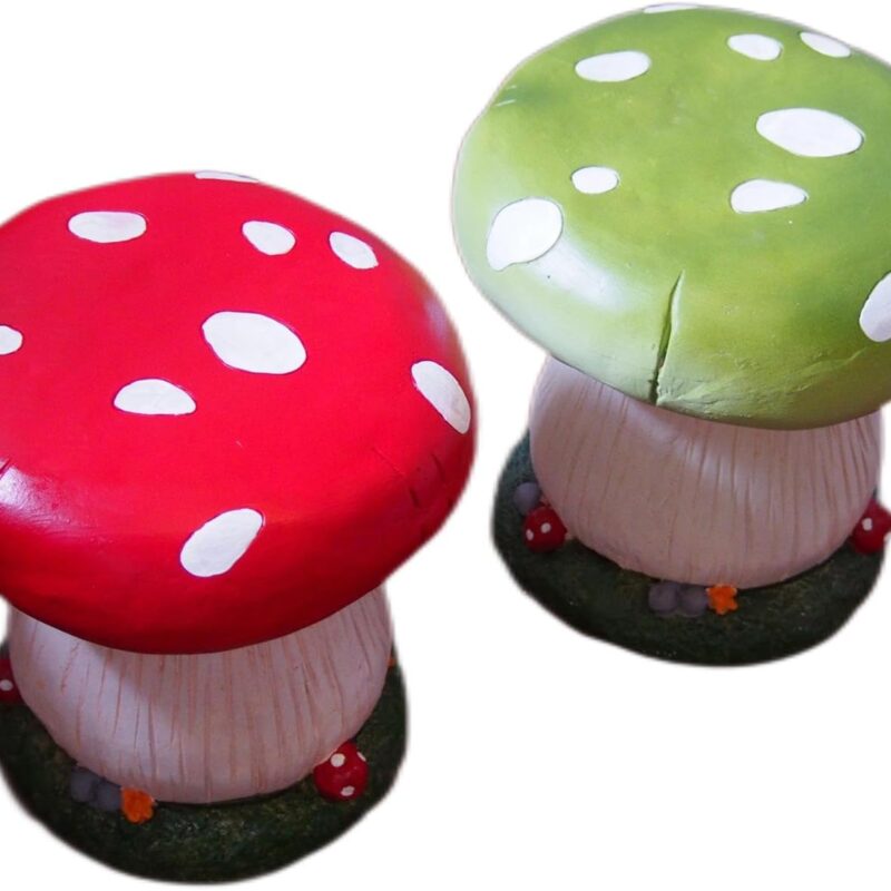61xdkkhbSsL._AC_SL1500_.jpg Cute Mushroom Stool Home Shoe Stool Kid's Room Decor Outdoor Garden Simulation Large Mushroom Chair Garden Decor Courtyard Park Lawn Art Sculpture Decoration (red)