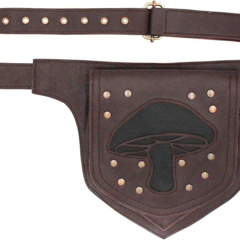 Applique Leather Belt Bag-Mushroom