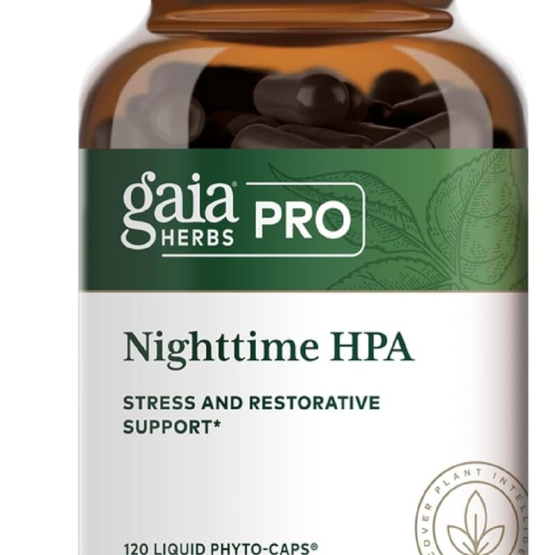 Gaia Herbs Pro Nighttime HPA - Restorative & Healthy Sleep Support Supplement* - Relaxation Support Supplement* with Ashwagandha Root Extract & Cordyceps Mushroom - 120 Liquid Phyto-Caps (60 Servings)