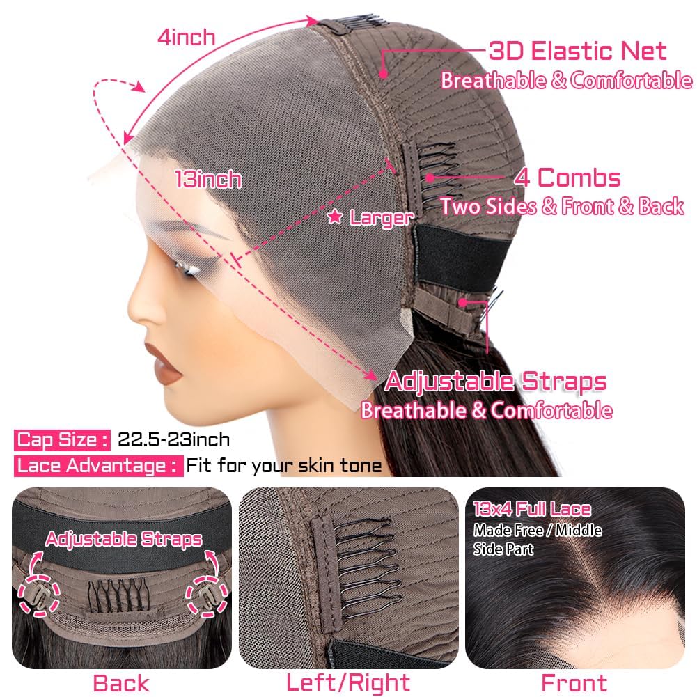 71QDvNdx3L._SL1001_.jpg MSGEM 13x4 Full Lace Front Wig Bob Wig Human Hair Short Pixie Cut Loose Wave HD Lace Front Wigs for Women Pre Plucked With Baby Hair Natural Color 6 inch - Image 3