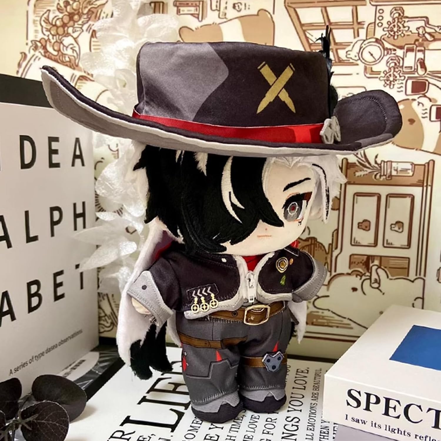 71-7MkUfpxL._AC_SL1500_.jpg CALEMBOU Anime Plush Dress Up Doll Cute Chibi Figure Plushies 20cm Soft Chinese Cotton Dolls Collectible Gift for Honkai Star Rail Fans (Boothill) - Image 5