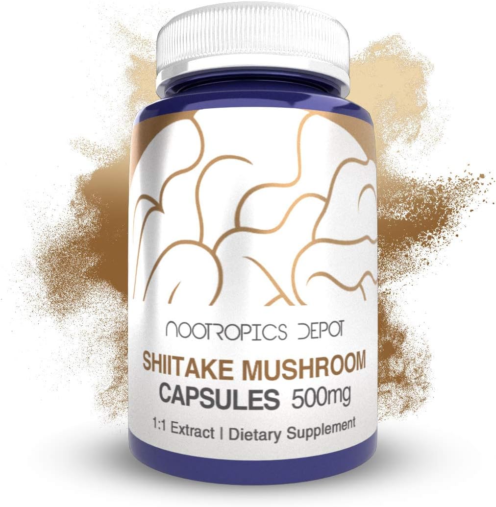 71-Jj7RpRuL._AC_SL1075_.jpg Shiitake Mushroom Capsules | 500mg | 180 Count | Whole Fruiting Body 1:1 Extract | Lentinula edodes